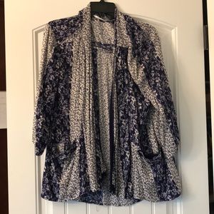 Blue and white kimono